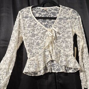 Elegant Cream Lace Women Top